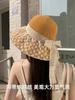 Summer new French lace bow bucket hat women's seaside trip beach sunshade sun hat