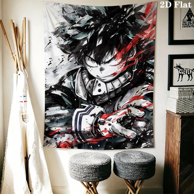 My Hero Academia Wall Tapestry Aesthetic Wall Hanging Printed Fabric Blanket Decorative Tapestries for Bedroom Living Room Home Decor