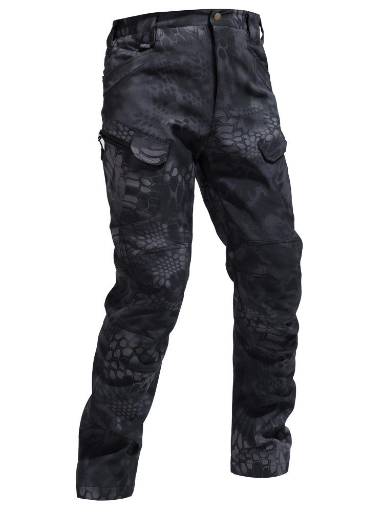 Men's IX7 Tactical Camouflage Fleece-Lined Softshell Winter Pants