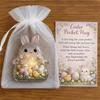 Paashaas Pocket Hug Positieve Pocket Hug Konijn met Wenskaart Emotionele Steun Paasmand Vullers voor Vrienden