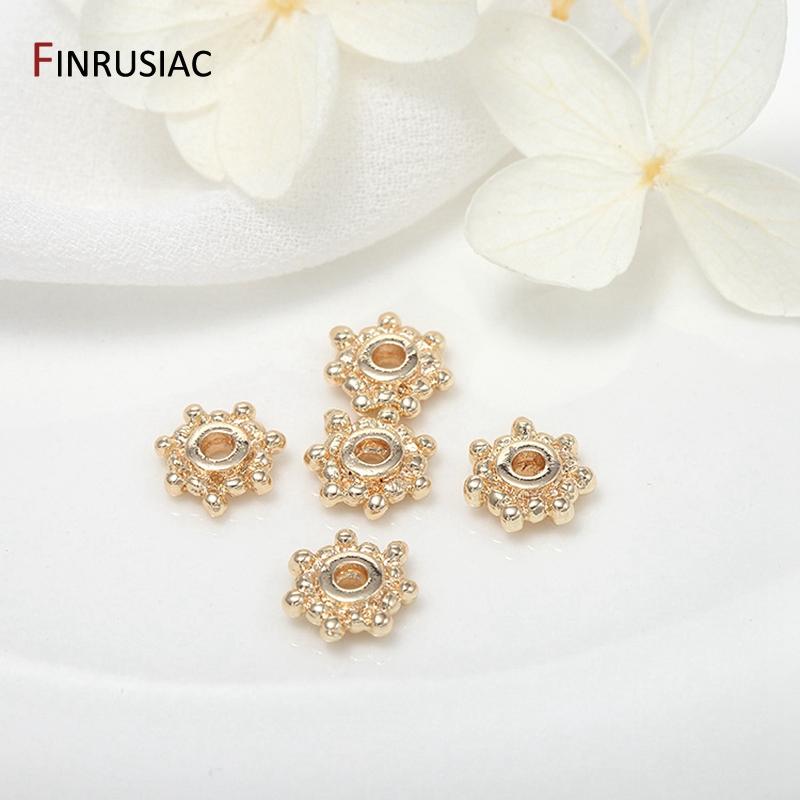 

8 Types Small Flower Caps For Beads Jewelry Making,14k Gold Plated Brass Metal Beads Caps Accessories DIY Craft 10 Pieces