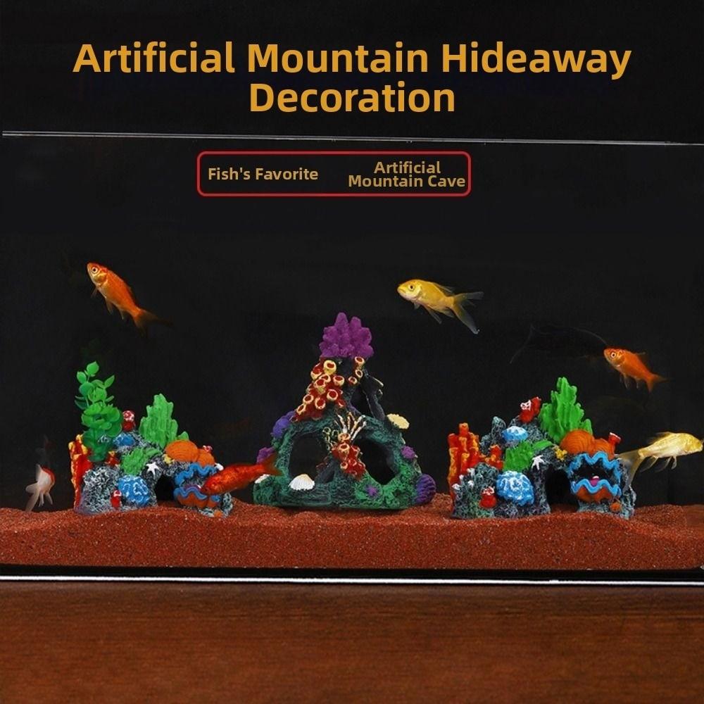 Fish Hideaway Aquarium Landscape Coral Creative Simulated Resin Rockery  Living Room
