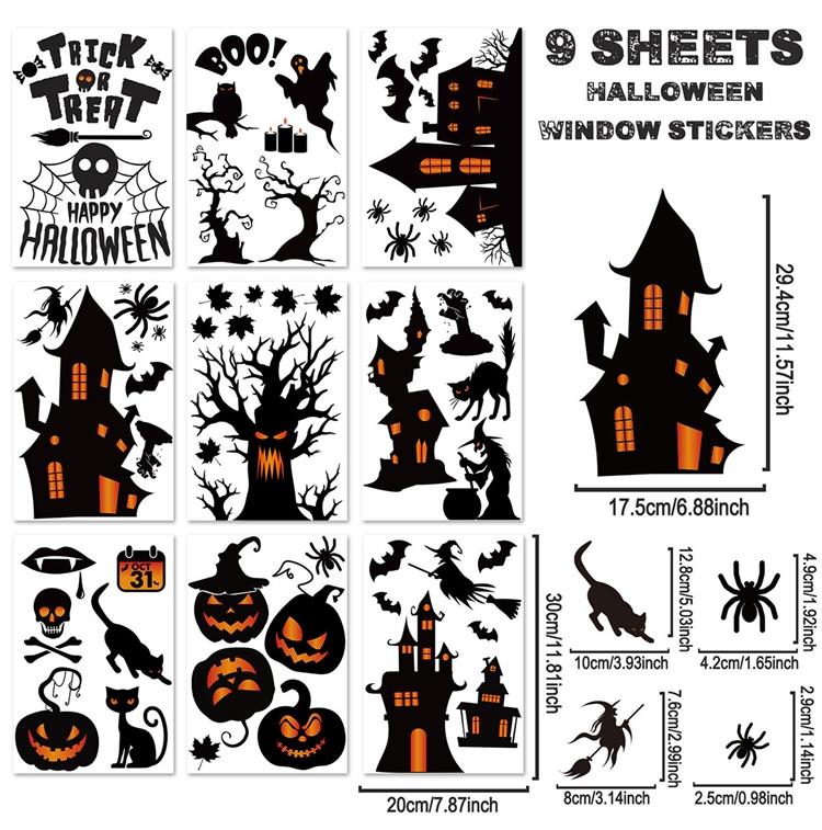 

Наклейки на окна на Хэллоуин Наклейки на окна на Хэллоуин для украшения вечеринки в честь Хэллоуина Стекло Windom Внутренний и наружный домашний декор