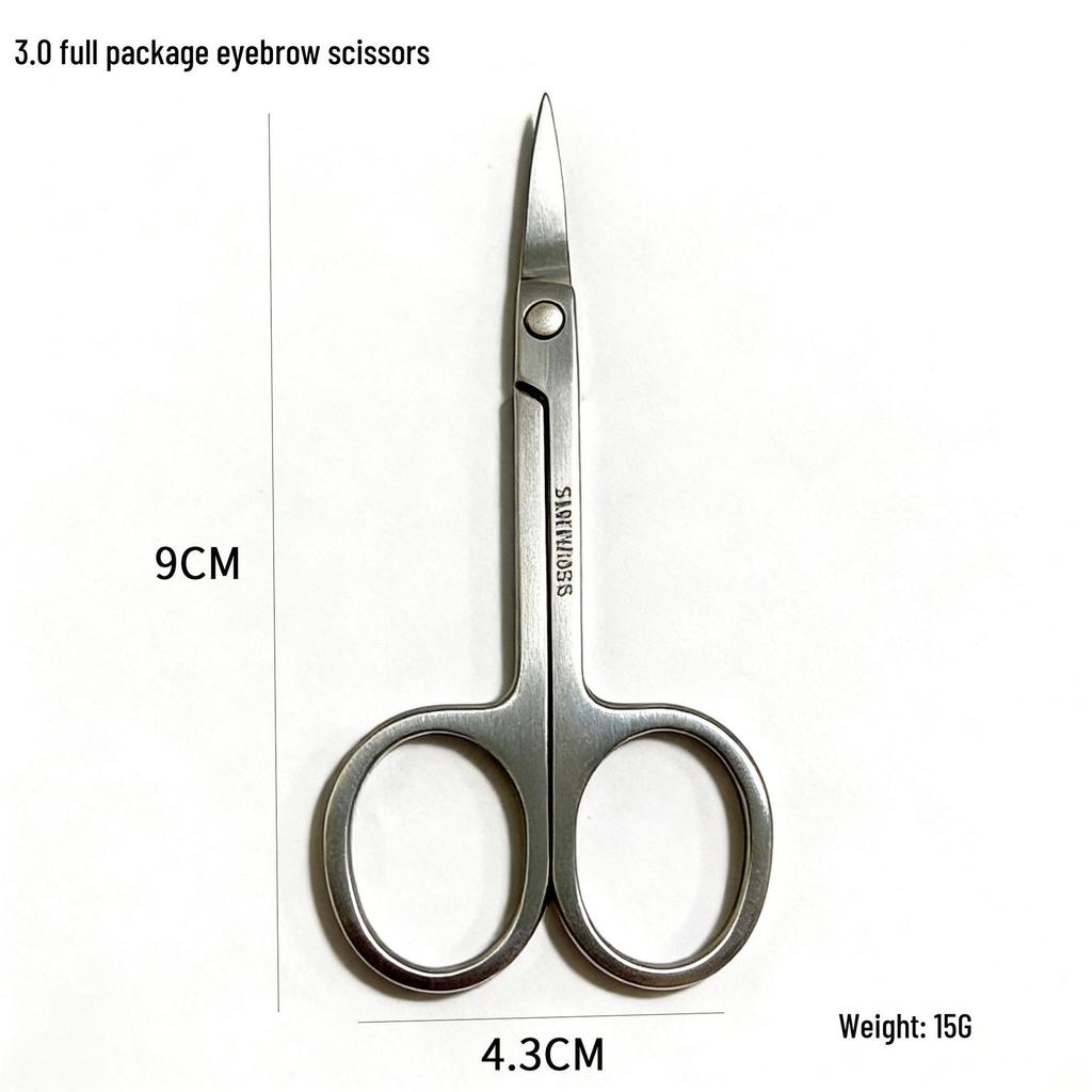 Stainless Steel Eyebrow and Nose Hair Scissors - Round & Pointed Tips, Mirror Polished.