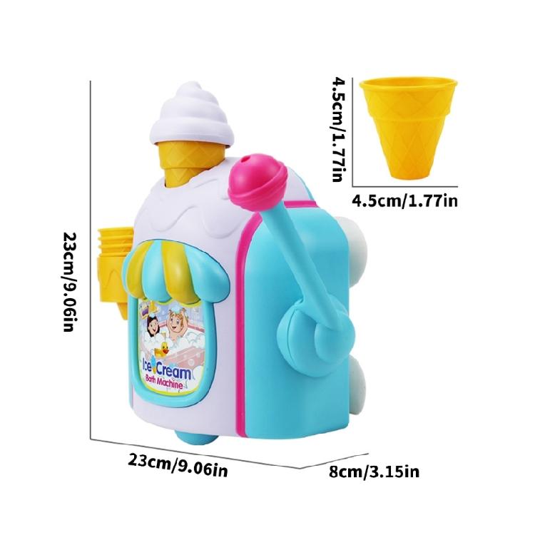 Ice Cream Bubble Maker Foam Machine Bath Entertainment Toy Safe Foam Maker Toy for Toddler Shower Time Fun Bathing Toy