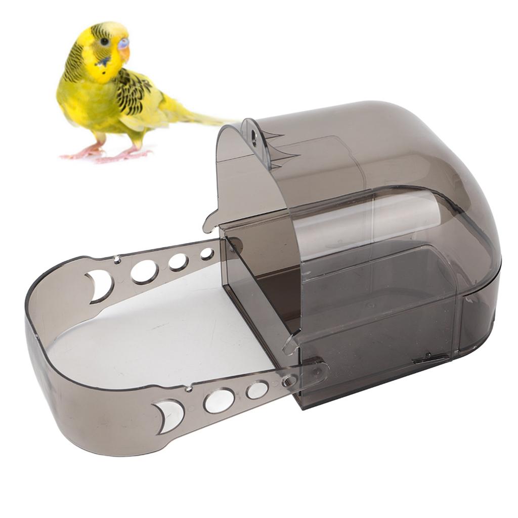 Plastic Thicken Gray Black Parrots Multifunction Activity Feeding Box Bird Cage Hanging Bathtub