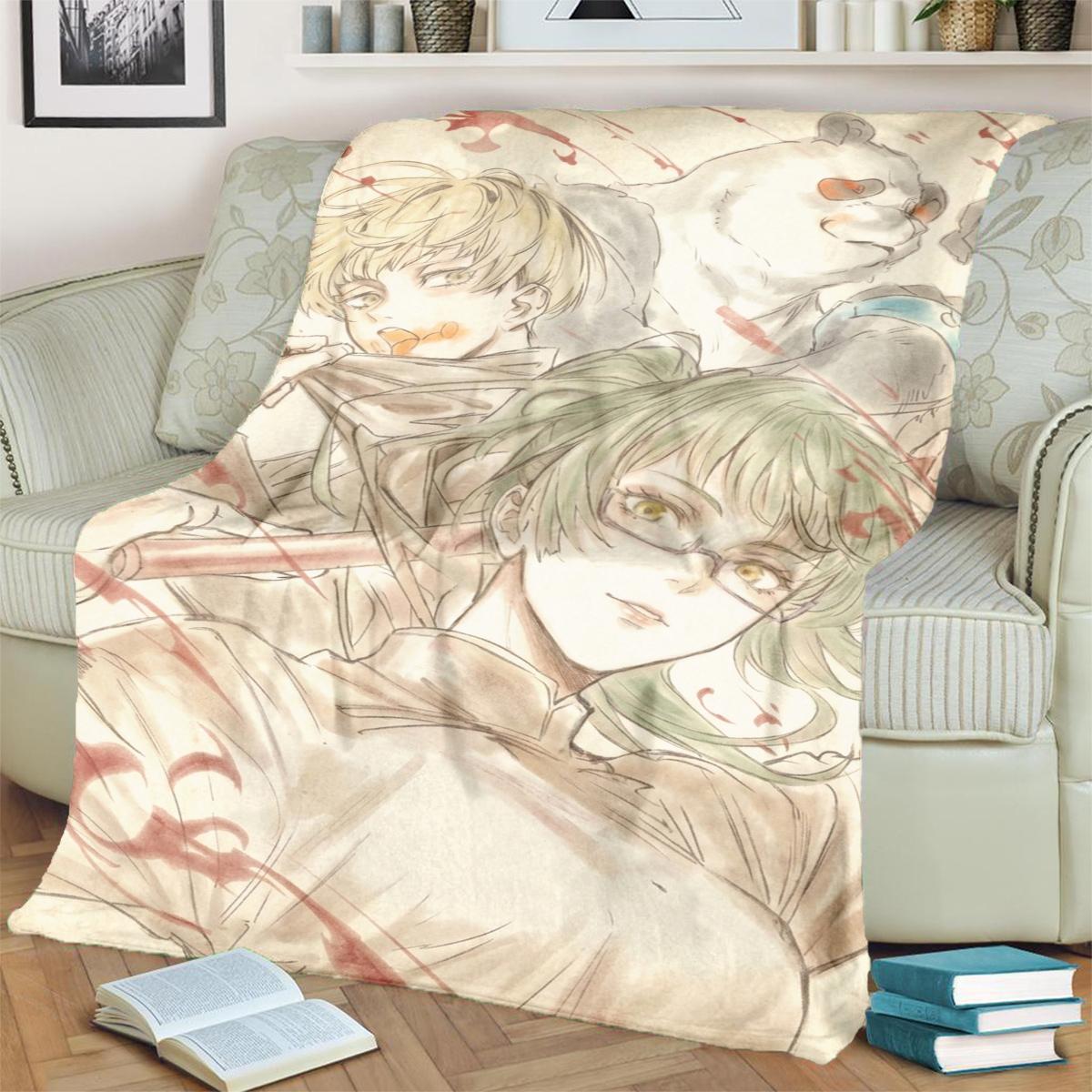 

Warm Jujutsu Kaisen Flannel Throw Blanket for Bedrooms, Sofas, Beds, Chairs, Picnics, Travel 75x90cm