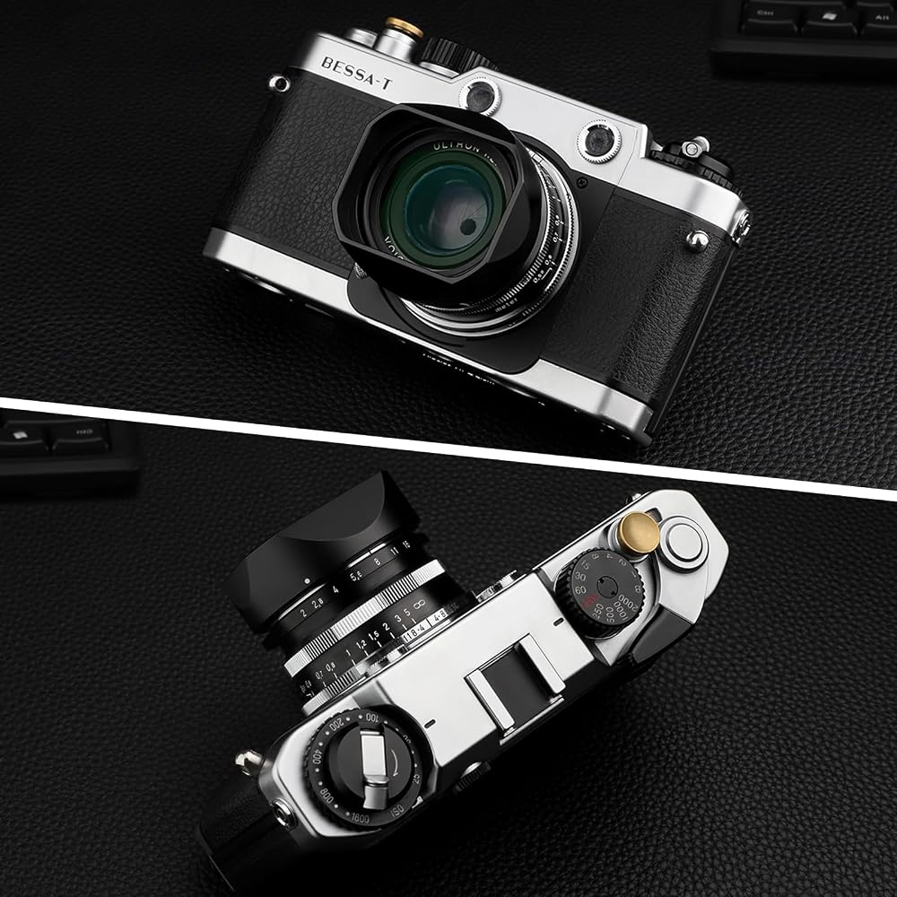 Haoge Square Metal Lens Bayonet Hood for Voigtlander 35mm F2, 35mm F1.5, 28mm F2.0 Type I & II Ultron Aspherical Vintage Line Leica VM Mount Lenses (L