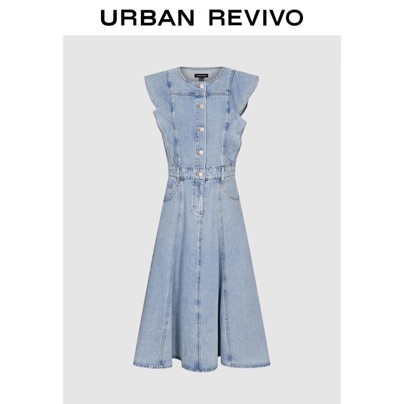 

UR Retro Ruffle Denim Dress M