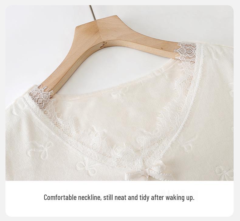 Women's Long-Sleeve Sea Island Velvet Pajamas Set - Winter Warm, Cute Style, Suitable for Outdoor Wear.