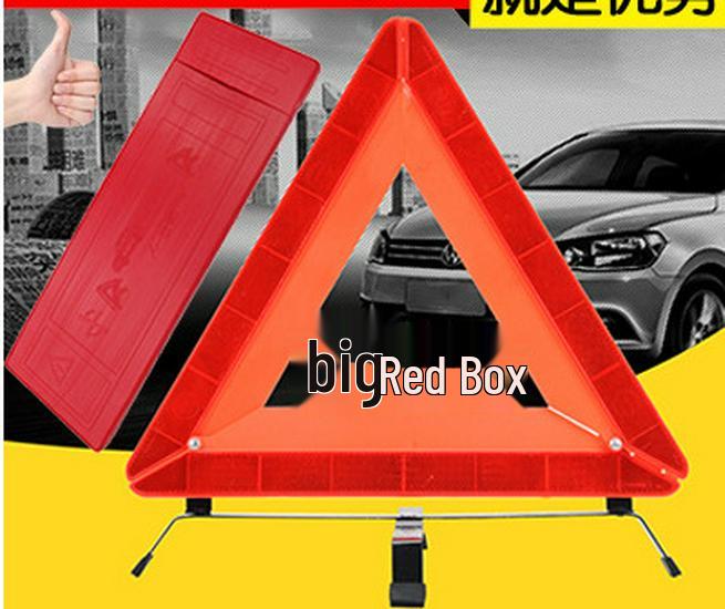 Compact Car Safety Triangle Reflector: Foldable Warning Sign with Tripod Base
