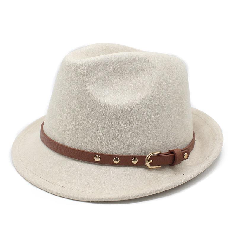 Vintage Suede Felt Hat With Knot And Embroidery For Men Women