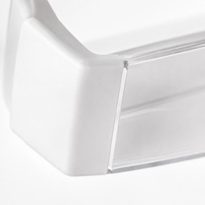 WR71X10409 Refrigerator Door Bin Replacement, Plastic Shelf with Raised End Mounting Features for Restoring Bottle and Container Door Storage