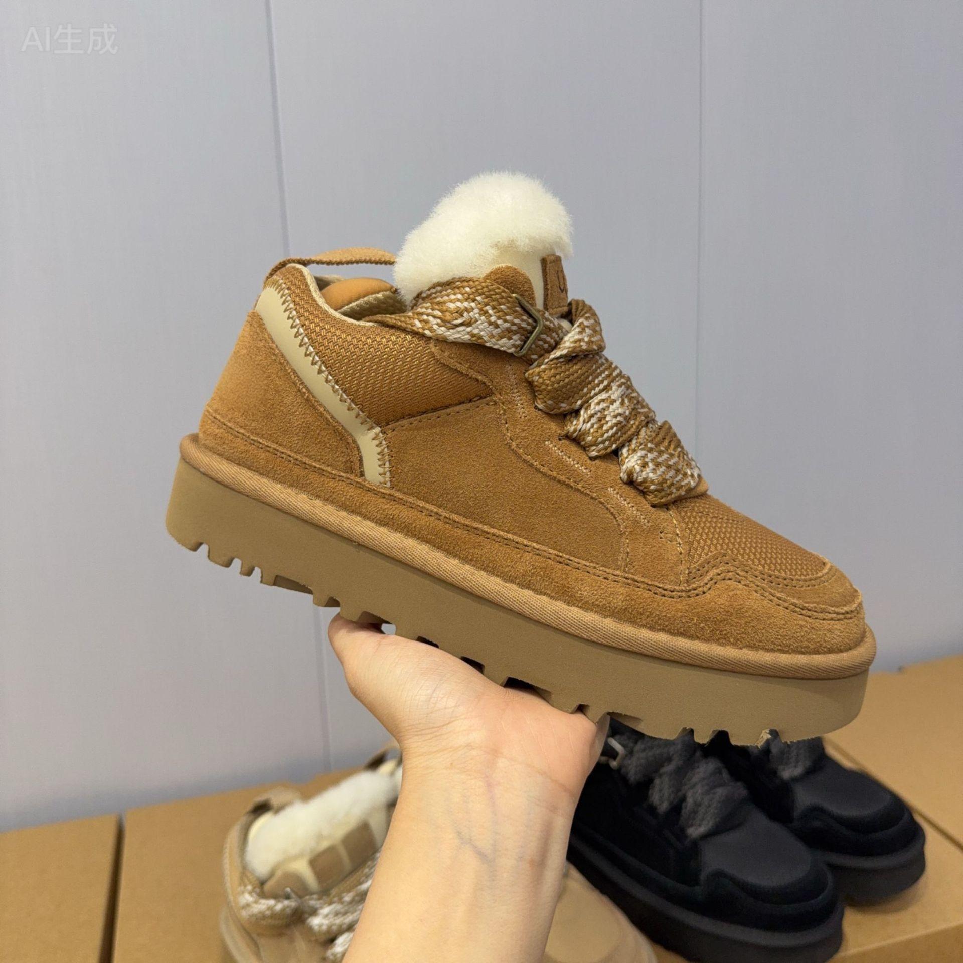 Сампо мех новые шерстяные снегоступы на толстой подошве lowmel повседневные снегоступы повседневные шнурованные снегоступы 35