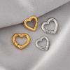 Polished Stainless Steel Heart & Round Spring Ring Buckles for DIY