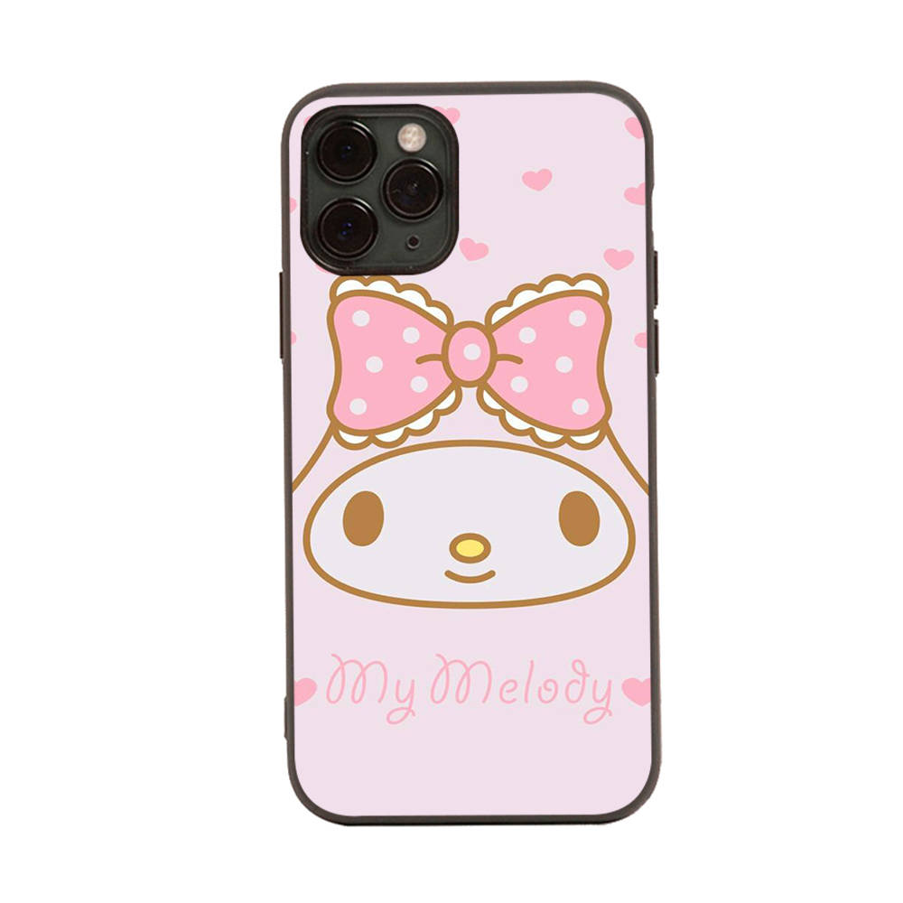 Case for iPhone 16 15 Plus 14 13 12 11 Pro 8 7 6S 6 SE 5S X XR XS Max Realme C30 C33 C31 9I Black Sofe Cover LI27 Cute My Melody