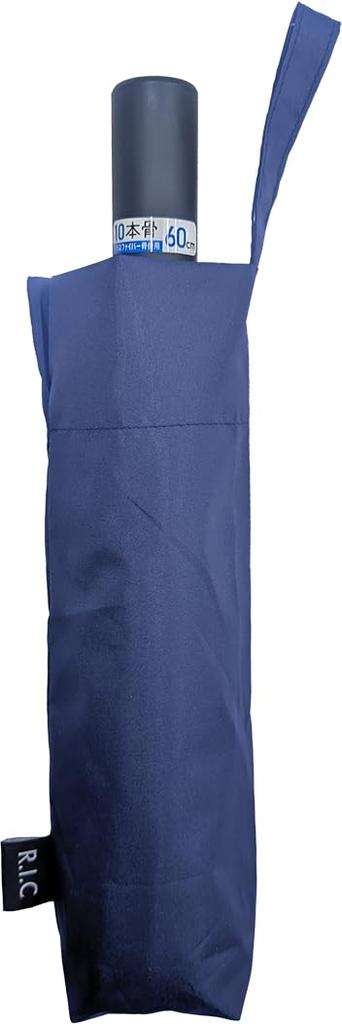 Rose Sangyo Long 10 Mini Folding Solid 61601002 Men's Umbrella, 60cm, Ribs, Umbrella, Navy,