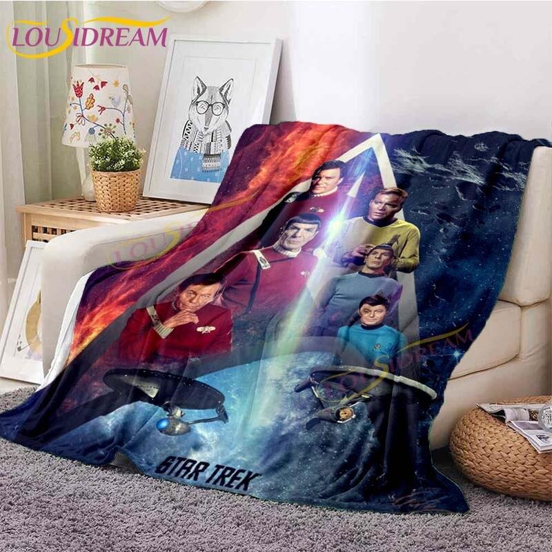 Coperta stampata Star Trek Coperta morbida in flanella Copertura per divano, poltrona di casa Coperte per giovani, bambini Viaggio Peluche Caldo Coperta copriletto