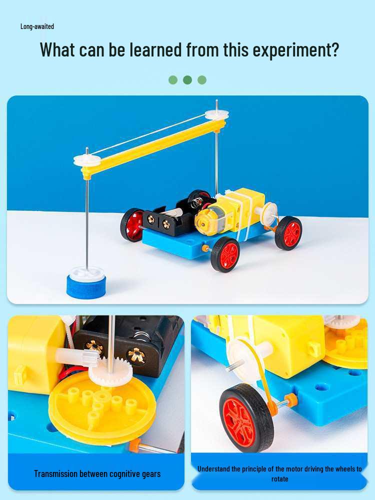 Children's DIY Physics Experiment Kit: Sweeping Robot Electric Toy Car Model