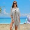 Women's Tassel Cardigan Beach Cover-Up Shawl: Sun Protection Bikini Cover, European & American Style, Hollow Out Design