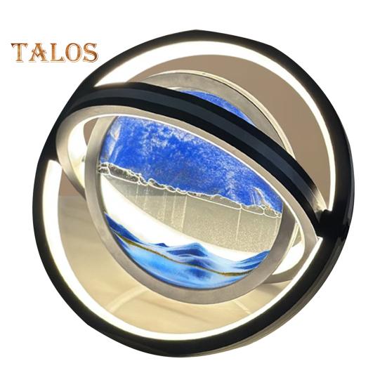 

Настольная лампа Moving Sand Art, вращающаяся на 360 градусов, картина с изображением зыбучих песков, 3D-ландшафт глубокого моря, движущаяся картина из текущего песка, светодиодное украшение A