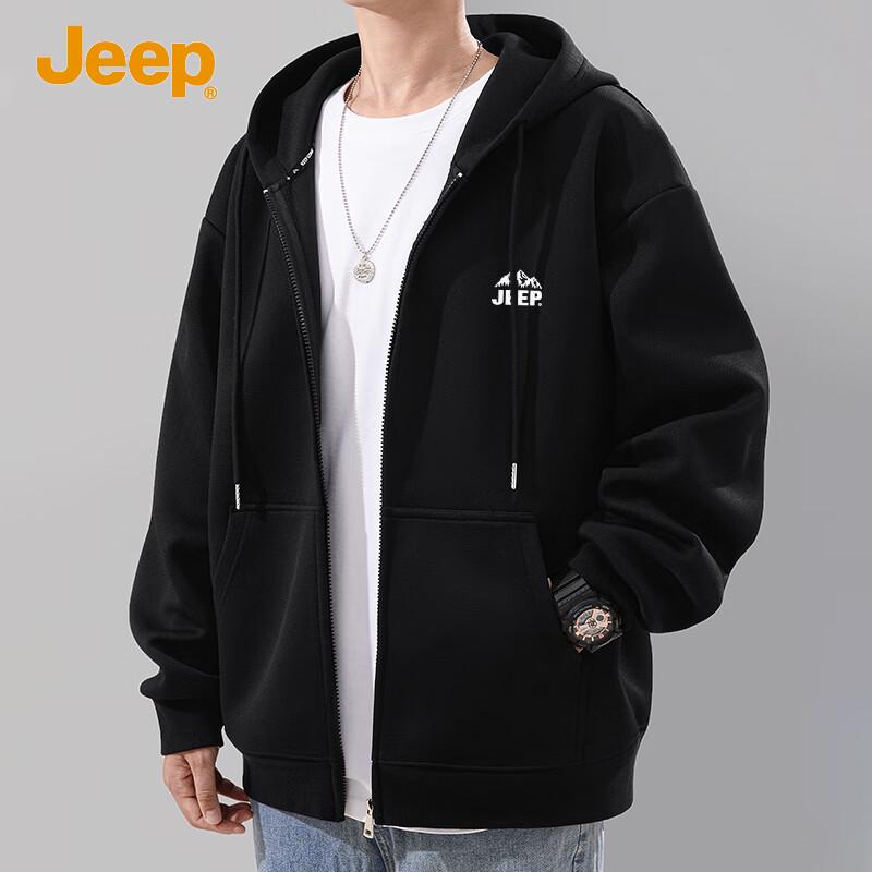 JEEP Men s Heavyweight Hooded Full-Zip Sweatshirt XL