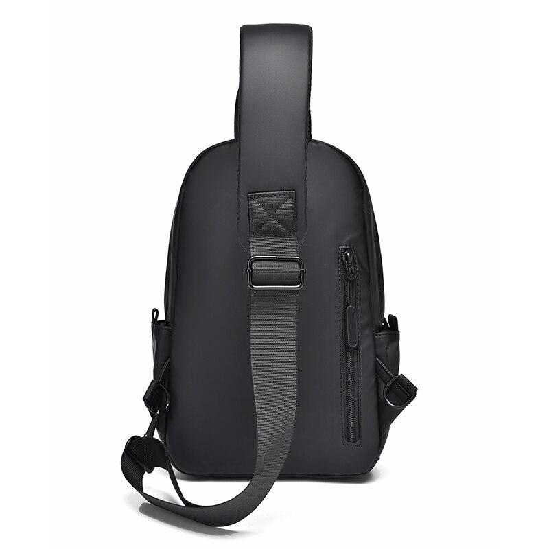 Men's Trendy Casual Leather Membrane Chest Bag Splash-proof Multifunctional Crossbody Chest Bag