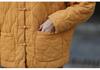 Women's Winter Ramie Quilted Jacket, Retro Stand Collar, Frog Closure