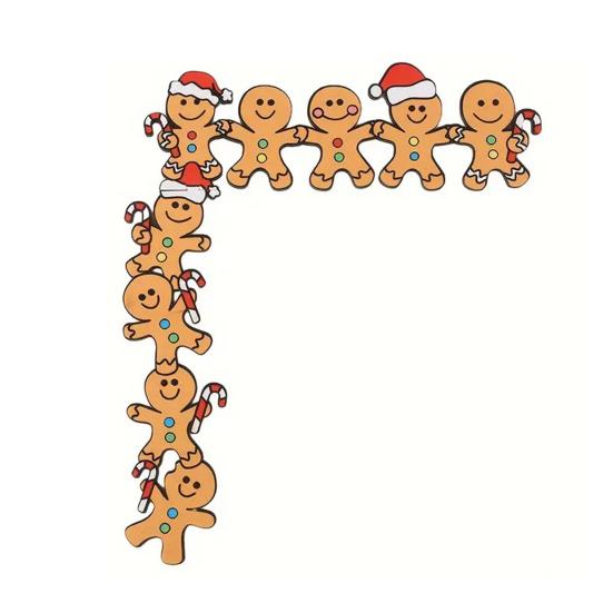 Weihnachts-Türschmuck Niedlicher Cartoon Schneemann Weihnachtsmann Rentier Lebkuchen Türrahmen Deko Holz Heim Wand Eckschild für Wand Schrank Regal