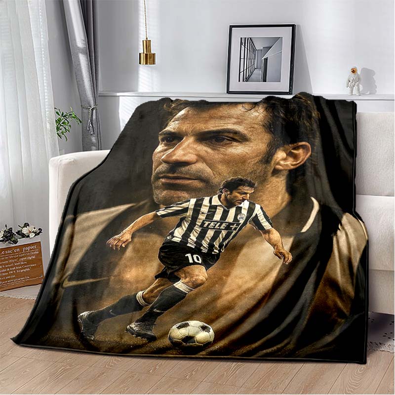 Juventus Football Club Black Gold Vertical Stripe J Logo Flannel Blanket Soft Warm Lightweight Sports Fan Washable Throw Blanket Bedroom Sofa Decor