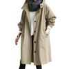 Elegant dam dubbelknäppt trenchcoat lätt vindproof plus size mellanlång enfärgad trenchcoat
