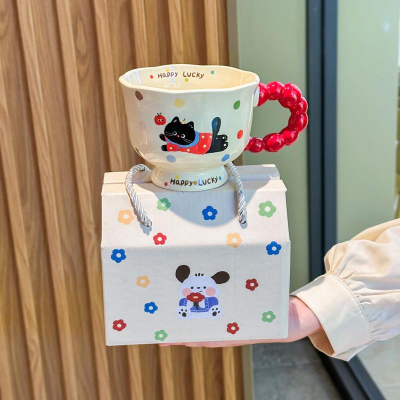 Super roztomilý kreativní štěněcí keramický hrnek dívka pár hrnek na vodu kancelářský hrnek na kávu dárek k narozeninám pro přítelkyni