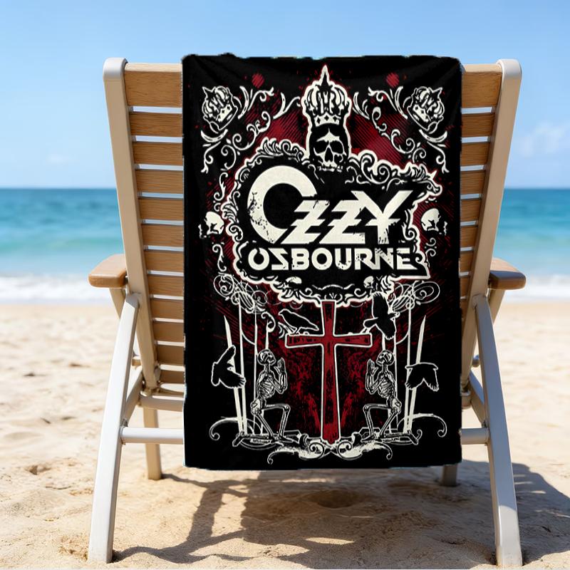 proof beach towel with a Ozzy Madman pattern - soft,absorbent,quick-drying,machine washable - perfect for swimming,camping,bathing