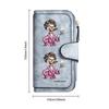  Cute Duck Printed Denim Style Women Casual Long Wallet Portable Daily Card Holder