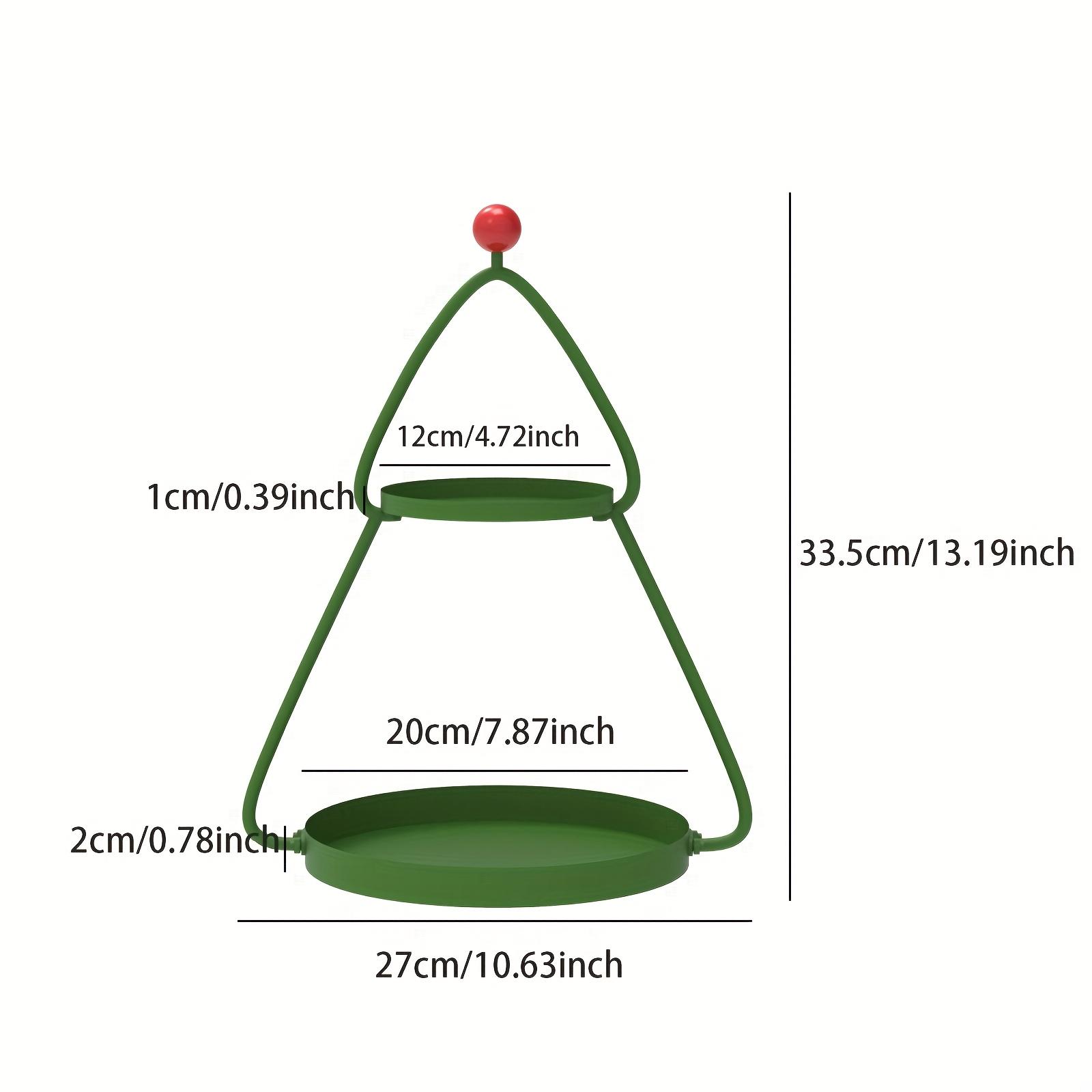 

Очаровательный двухъярусный журнальный столик в виде рождественской елки, переносная металлическая подставка-пьедестал с праздничными украшениями для дома, гостиной или балкона, рождественский декор зелёный