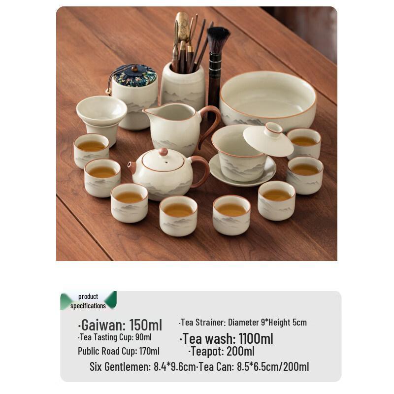 Chaxun Ru Kiln Kung Fu Tea Set with Xishi Pot