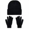 Unisex Winter Knit Beanie Hat Gloves Set Warm Acrylic Cap Outdoor Cold Weather Casual Wear