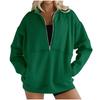 Women's Fashion Casual Half Zip Loose Long Sleeve Solid Color Sweatshirt