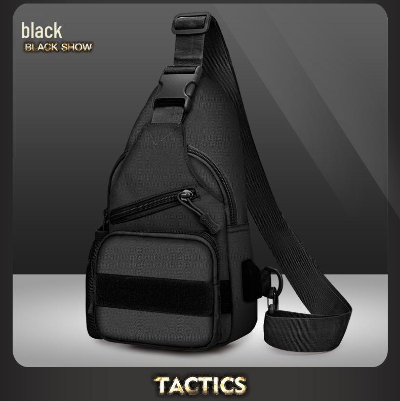 New Tactical Shoulder Bag with USB, Water Bottle Holder, and iPad Slot for Outdoor Use