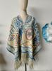 Elegantes Ethnisches Tuschemalerei Umhang Schal mit Quasten - Vielseitiger Reise Schal Umhang