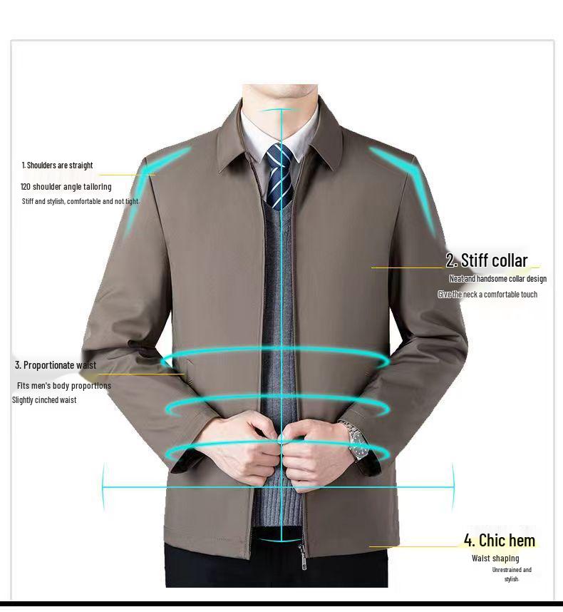 2025 Herren Executive Mittleren Alters & Ältere Baumwolljacke - Warm, Verdickt, Lässige Frühjahrs-/Herbstkleidung