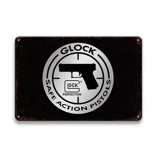 Vintage Ruger Beretta Metal Tin Signs: Elevate Your Home Bar Decor with Retro Flair