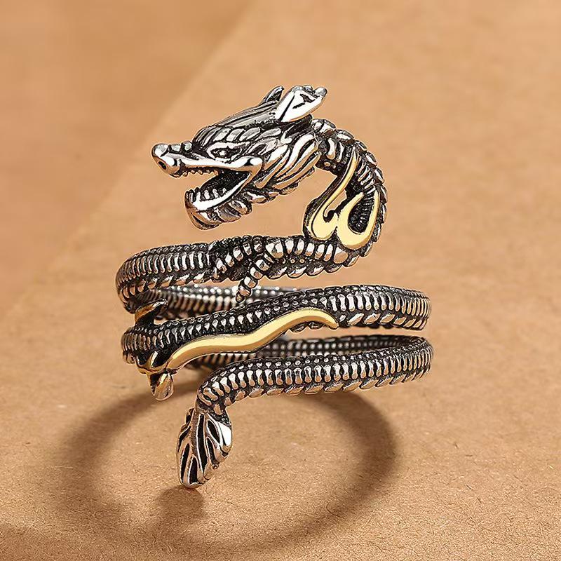 2024 Auspicious Dragon Ring: Trendy Retro Hip Hop Design, Fashionable Openable Finger Jewelry
