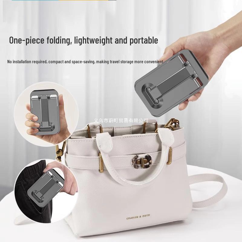 Adjustable Aluminum Phone & Tablet Holder with Weighted Base and Foldable Design