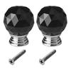 2Pcs 30mm Ball Shaped Crystal Glass Zinc Alloy Base Pull Handle Knob for Cabinet