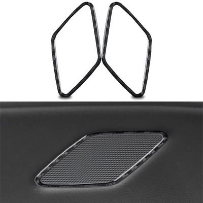 2 Piezas Para Vw Golf 7 Gti Mk7 2014- Círculo Decorativo de Altavoz de Puerta de Coche Cubierta de Recorte de Altavoz Pegatina Fibra de Carbono Interior