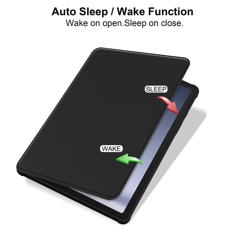 Samsung A9+ Case with Rotating Acrylic Pen Slot, Transparent Ultra-thin Leather Stand