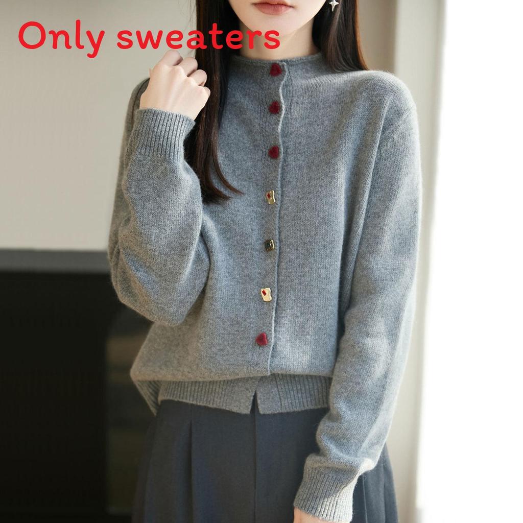 Womens Knit Cardigan With Andy Plush Fabric For Casual Office Wear
