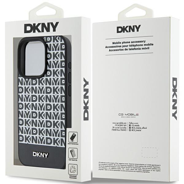 Dkny Dkhmp15Lpsospk Iphone 15 Pro6.1 Czarny/Black Hardcase Leather Printed Pattern Metal Logo Magsafe