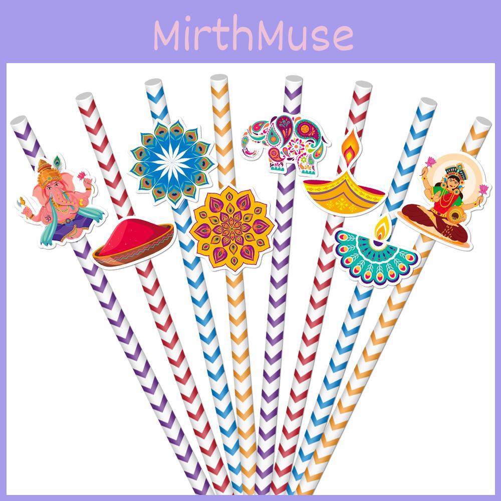 Diwali Party Disposable Paper Straw For Festive Table Setting And Event Decor